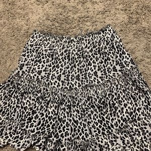 cheetah print ruffle mini skirt